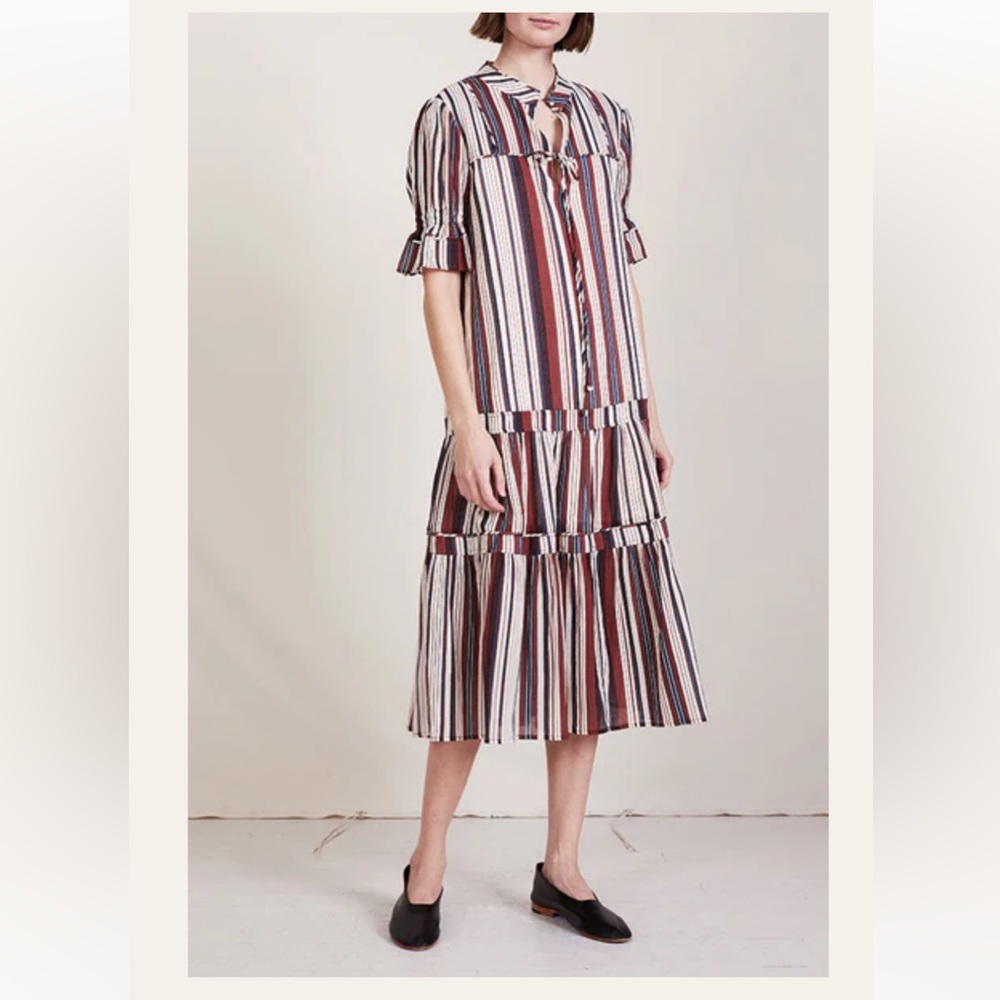 APIECE APART Los Altos Dress in Sienna Stripe, size 8